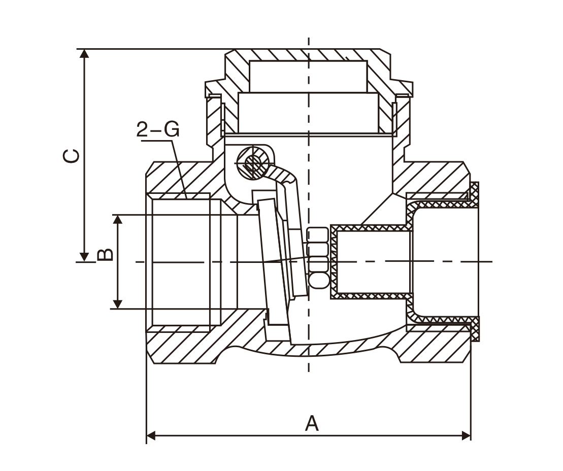 黃銅卧(wo)式止回閥(圖1)