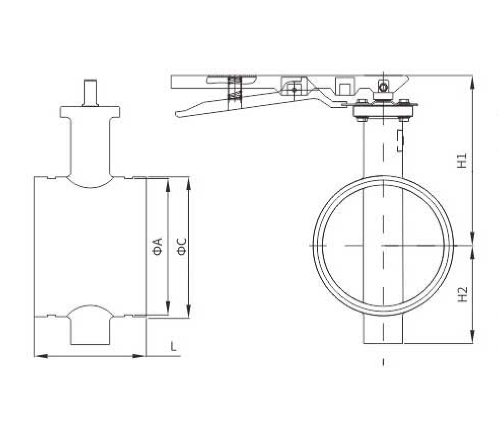 手(shǒu)柄消防(fang)溝槽蝶(die)閥(圖1)